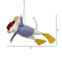 Load image into Gallery viewer, Felt Mouse Ornament - Snorkeling Mouse Ornament
