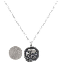 Load image into Gallery viewer, Sterling Silver Skull and Mushroom Charm Necklace
