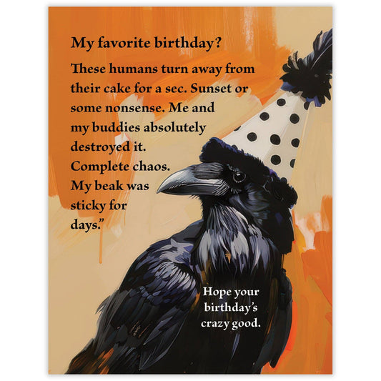 Raven - Recycled Birthday Card for Bird Lovers