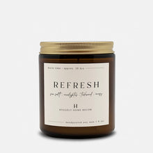 Load image into Gallery viewer, Refresh Soy Candle in Amber Jar with Gold Lid | 9 oz | 4 oz
