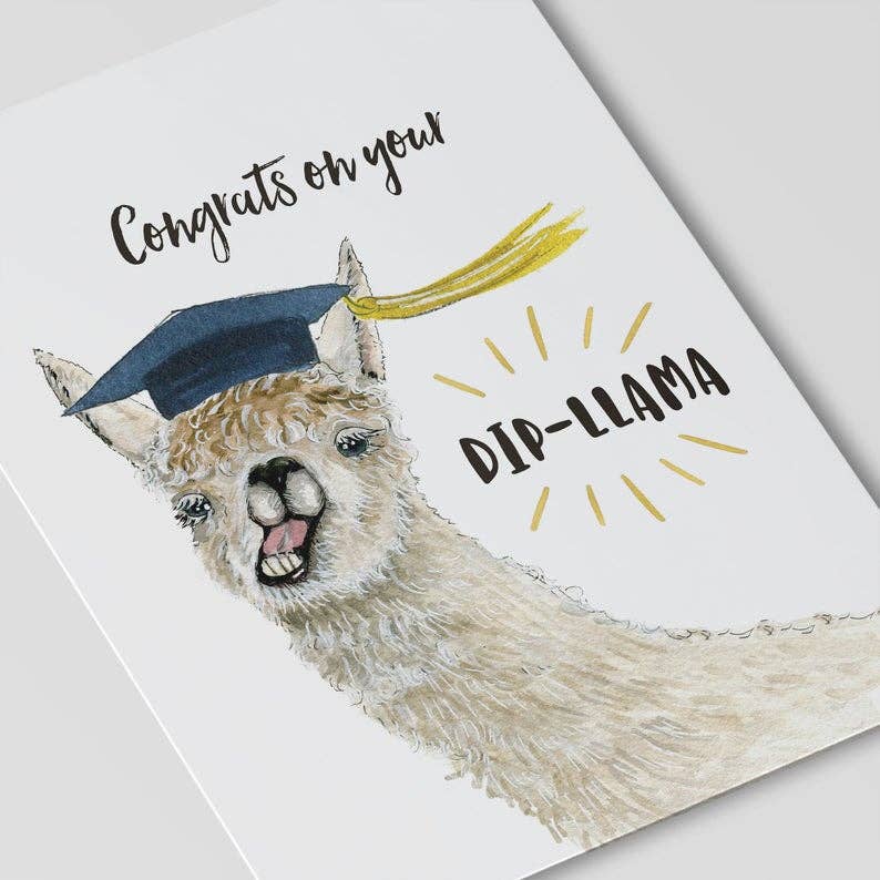 Diploma llama Grad - Funny Graduation Card