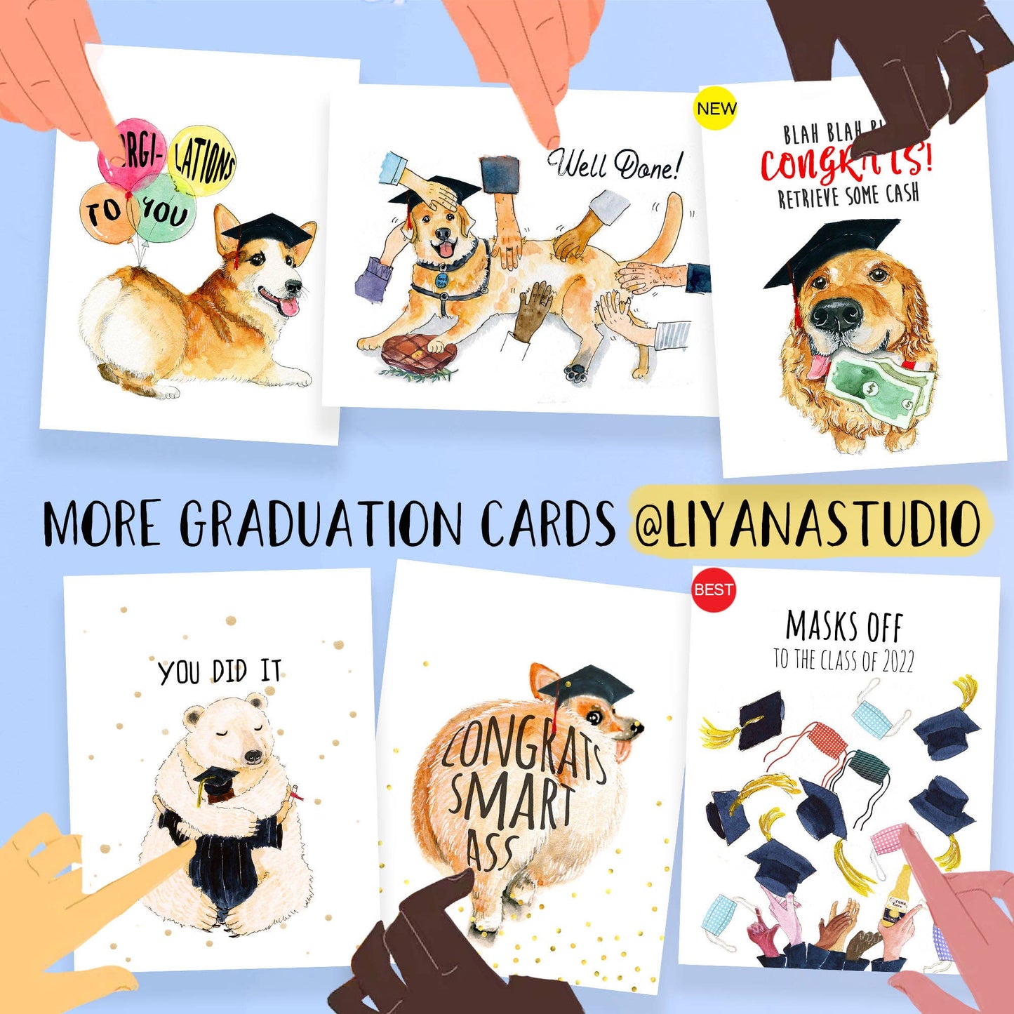 Bear Fish Grad - Funny Graduation Card