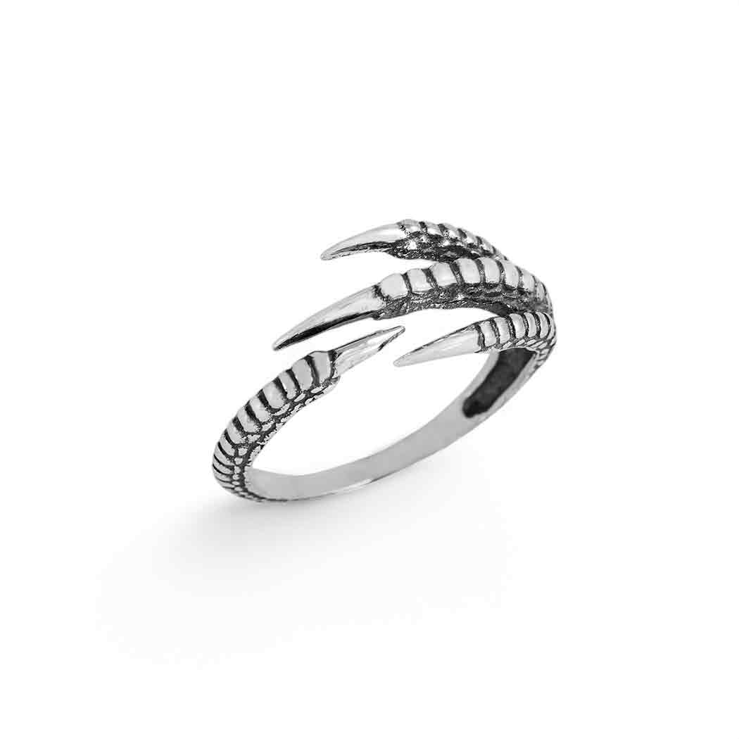 Sterling Silver or Bronze Adjustable Bird Claw Ring