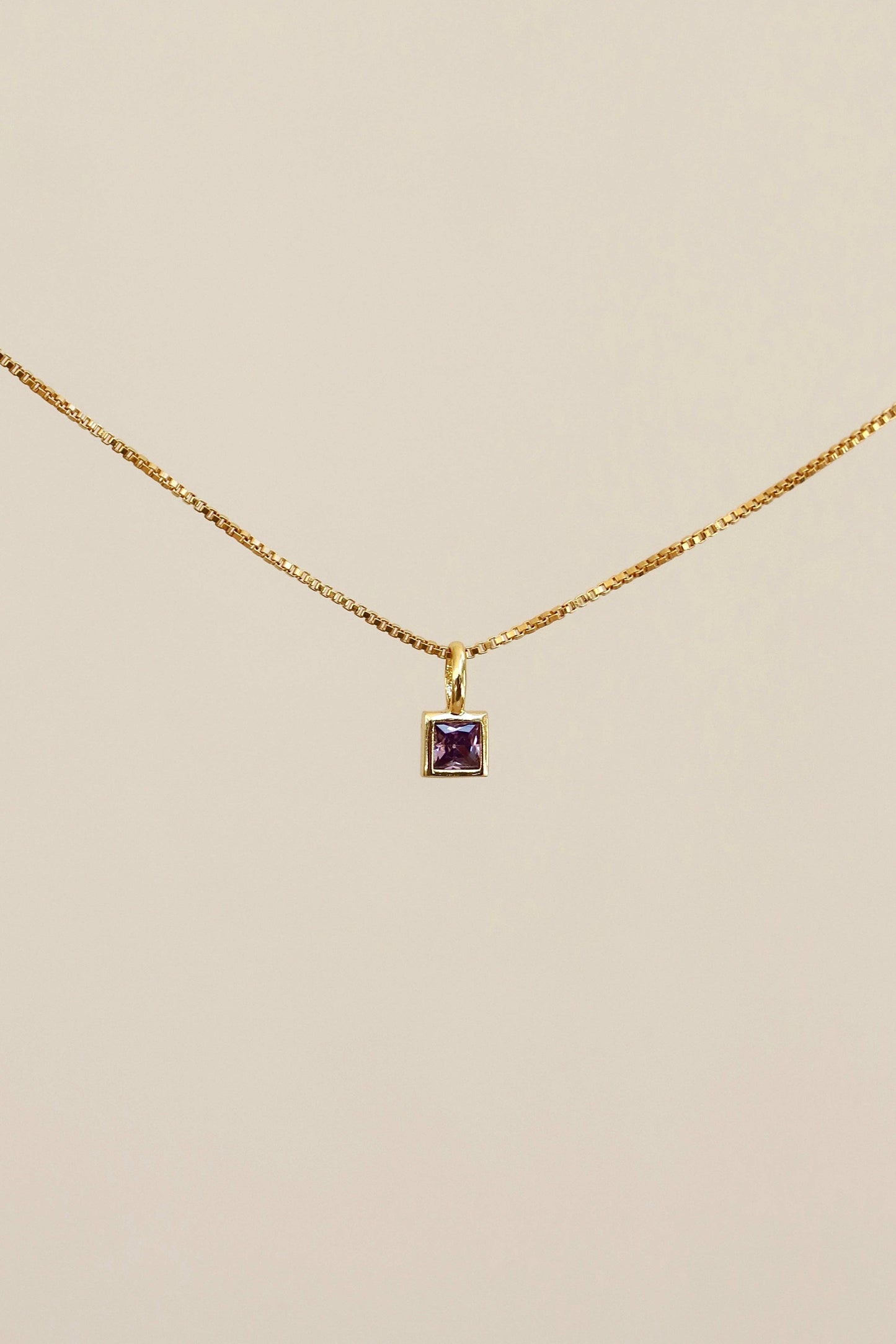 SQUARE BEZEL BIRTHSTONE CHARM