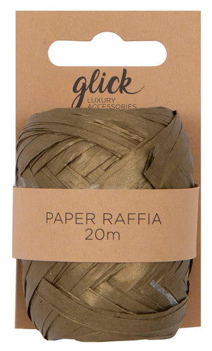 PAPER RAFFIA 20M METALLIC GOLD - Front & Company: Gift Store