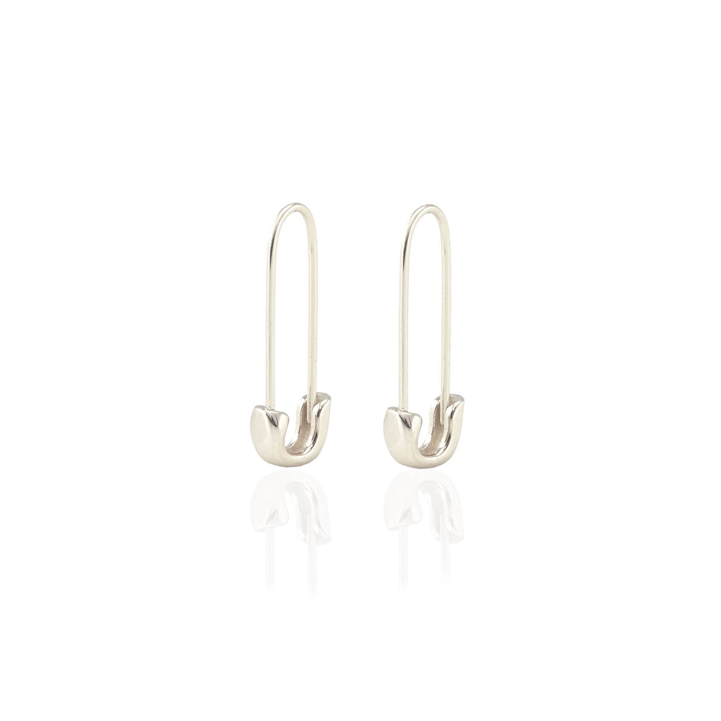 Safety Pin Hoop Earrings 18K Gold Vermeil