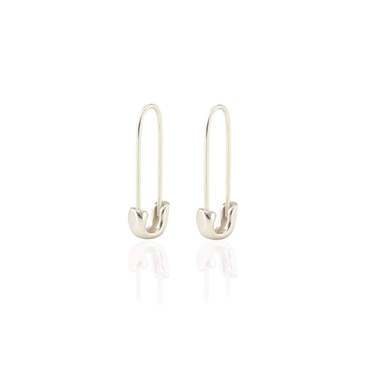 Safety Pin Hoop Earrings 18K Gold Vermeil