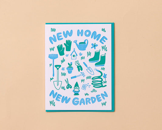 Modern Letterpress New Home Greeting Card - New Home Garden