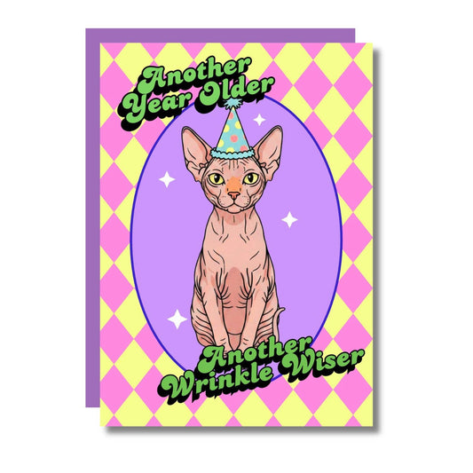 Another Year Older, Another Wrinkle Wiser Funny Cat Birthday
