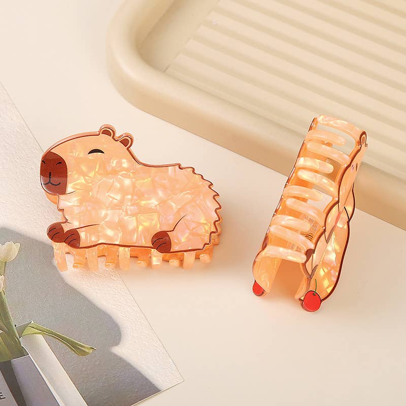 Cartoon Capybara Hair Claws, Animal Hair Accessories