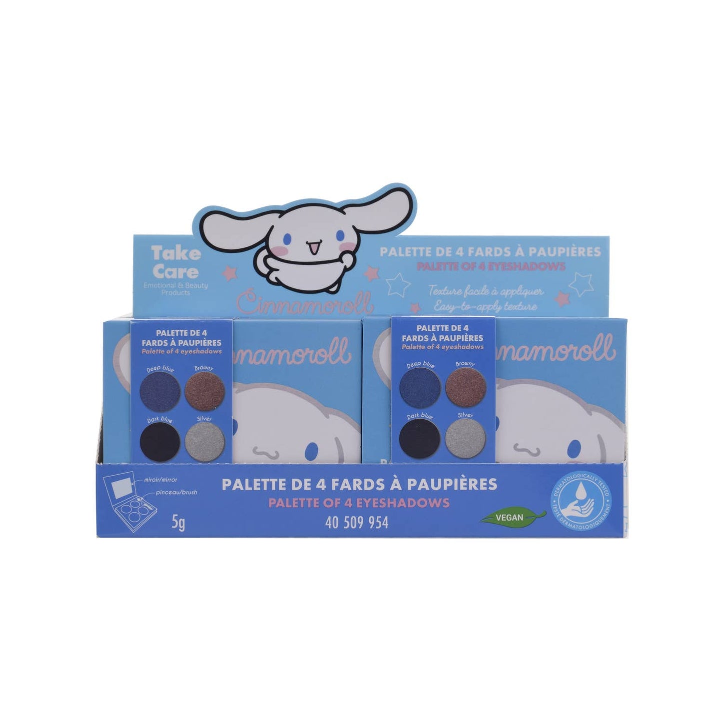 Cinnamoroll palette of 4 eyeshadows + brush and mirror