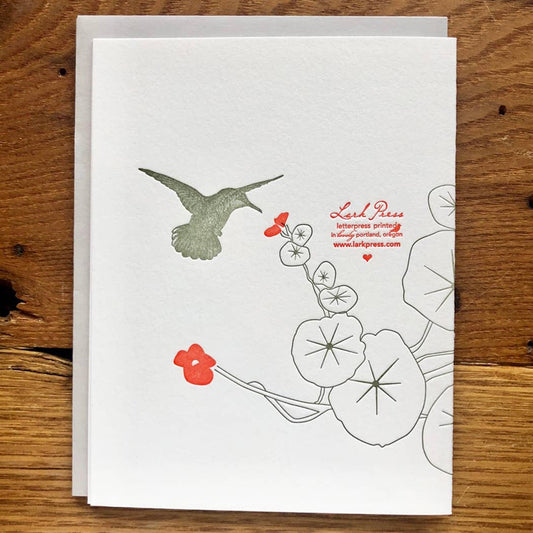 Nasturtiums Happy Birthday Letterpress Card