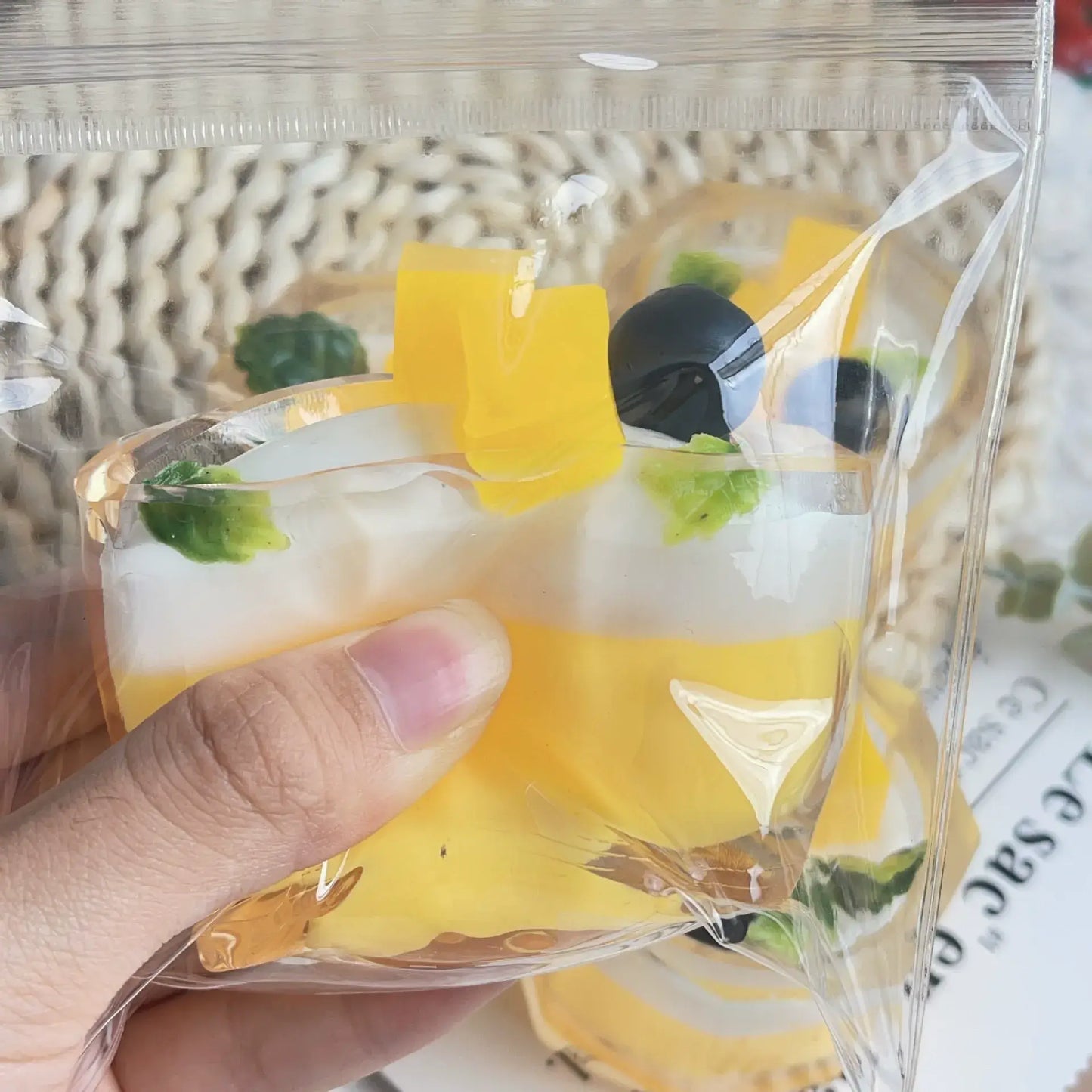 Mango Milk Tea Squishy Stress Relief Toy