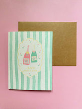 Load image into Gallery viewer, Green Stripes Birthday Card
