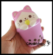 Load image into Gallery viewer, Animal Drinking 4&quot; Bubble Tea Drink Slow Rise Squishy Toys
