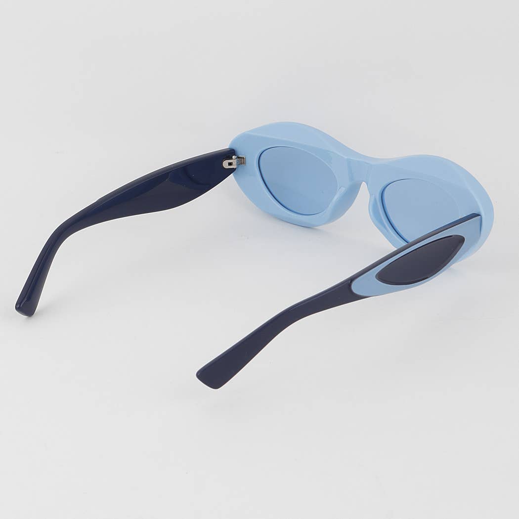 Two Toned Retro Round Sunglasses