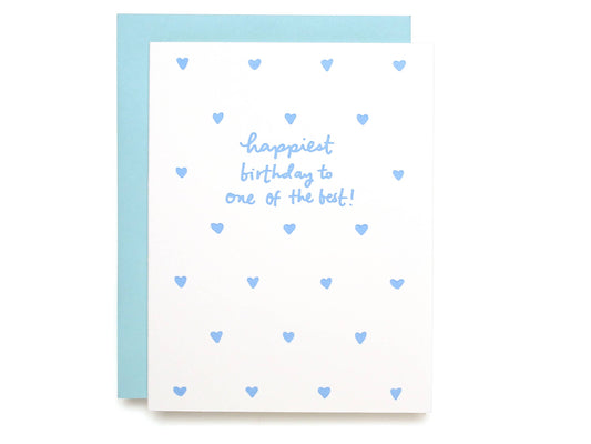 Birthday Hearts - Letterpress Greeting Card