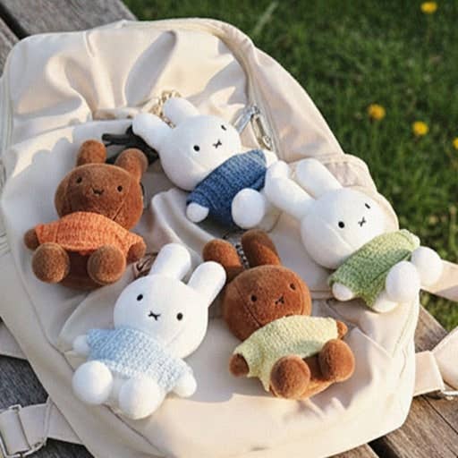 Classic Miffy Stylish tweed twist Shirts Plush Bag Charm