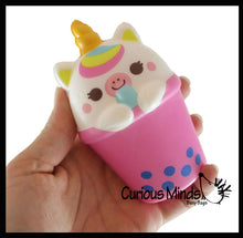 Load image into Gallery viewer, Animal Drinking 4&quot; Bubble Tea Drink Slow Rise Squishy Toys
