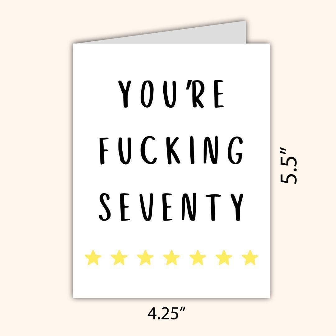 Funny 70th Birthday Card: Rude Milestone Gift