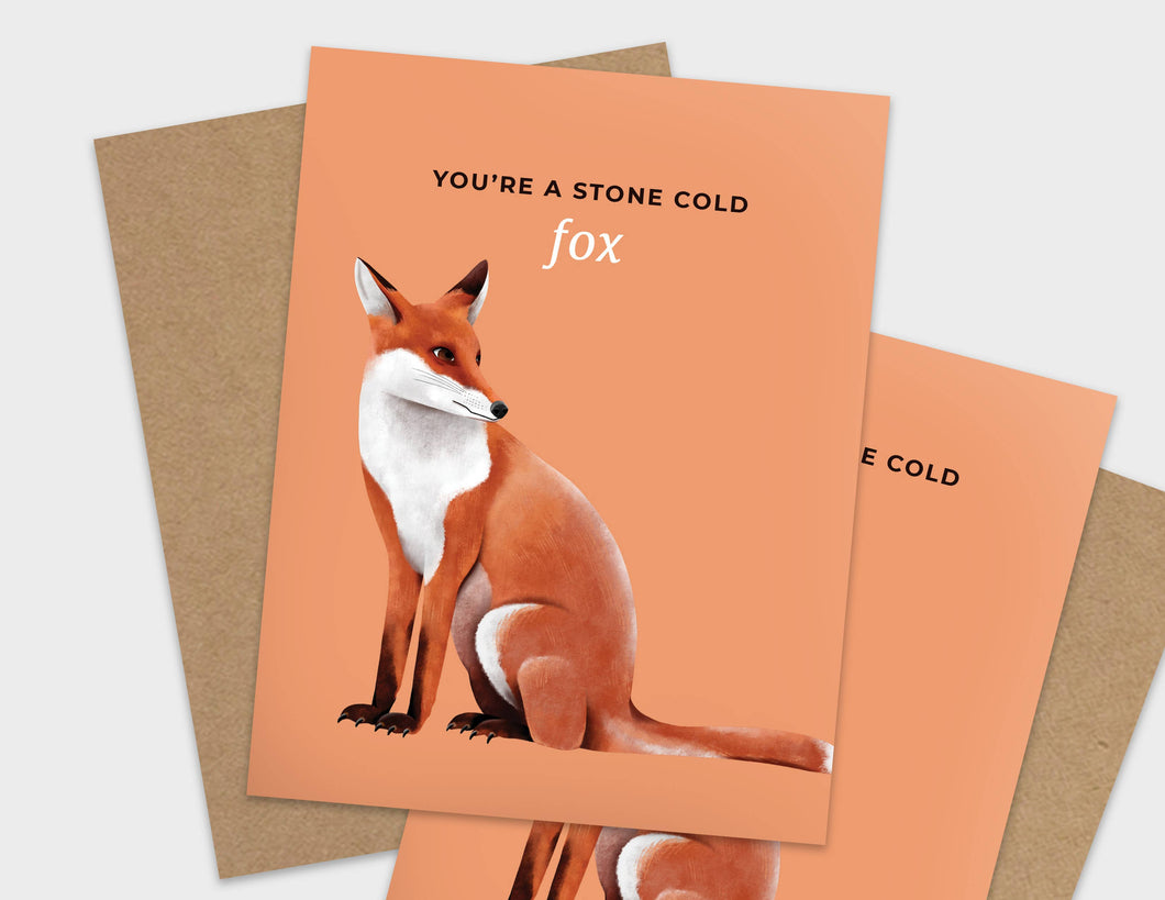 You're a Stone Cold Fox Pun Love Card