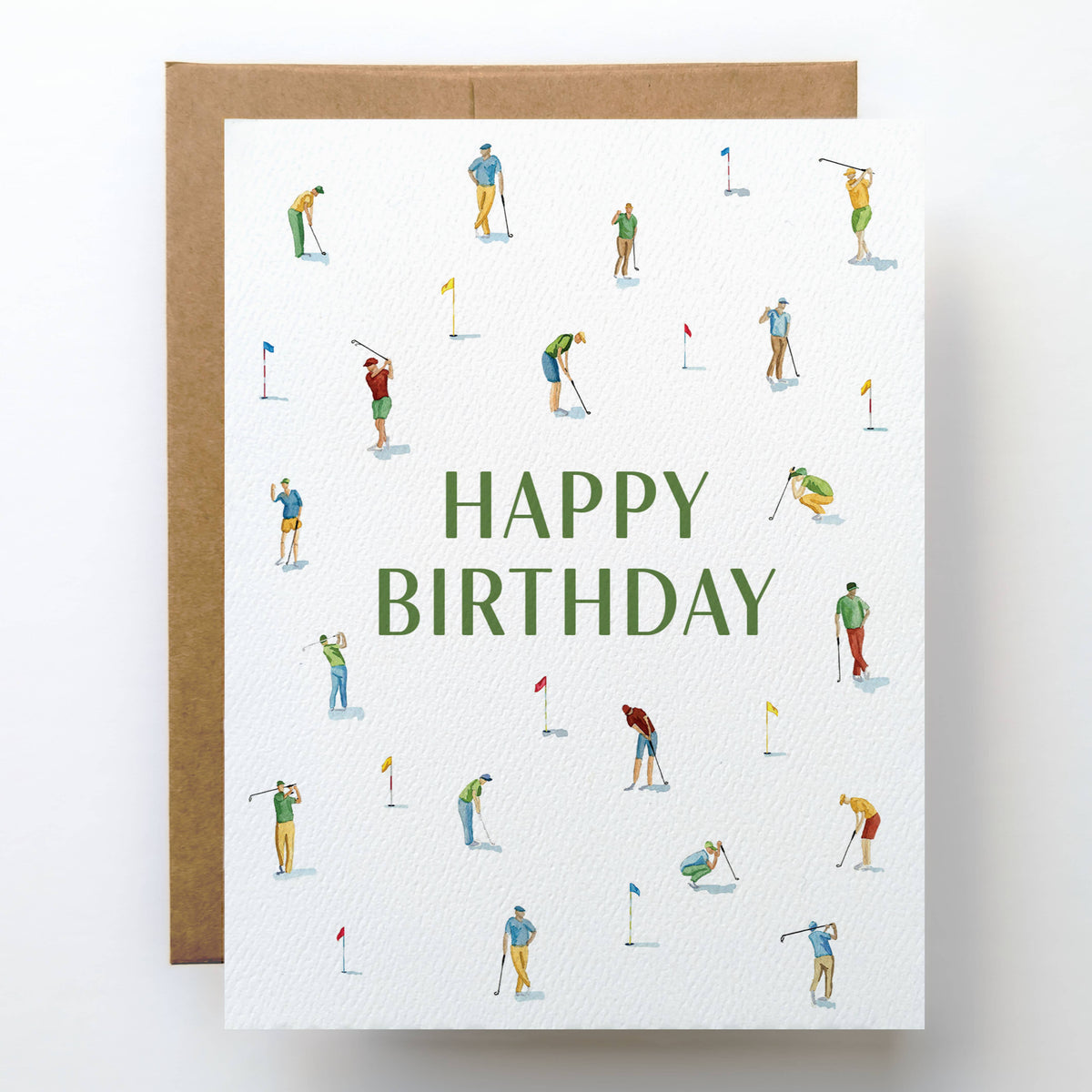 Golfing Birthday Card | Tiny Golfers Happy Birthday Design