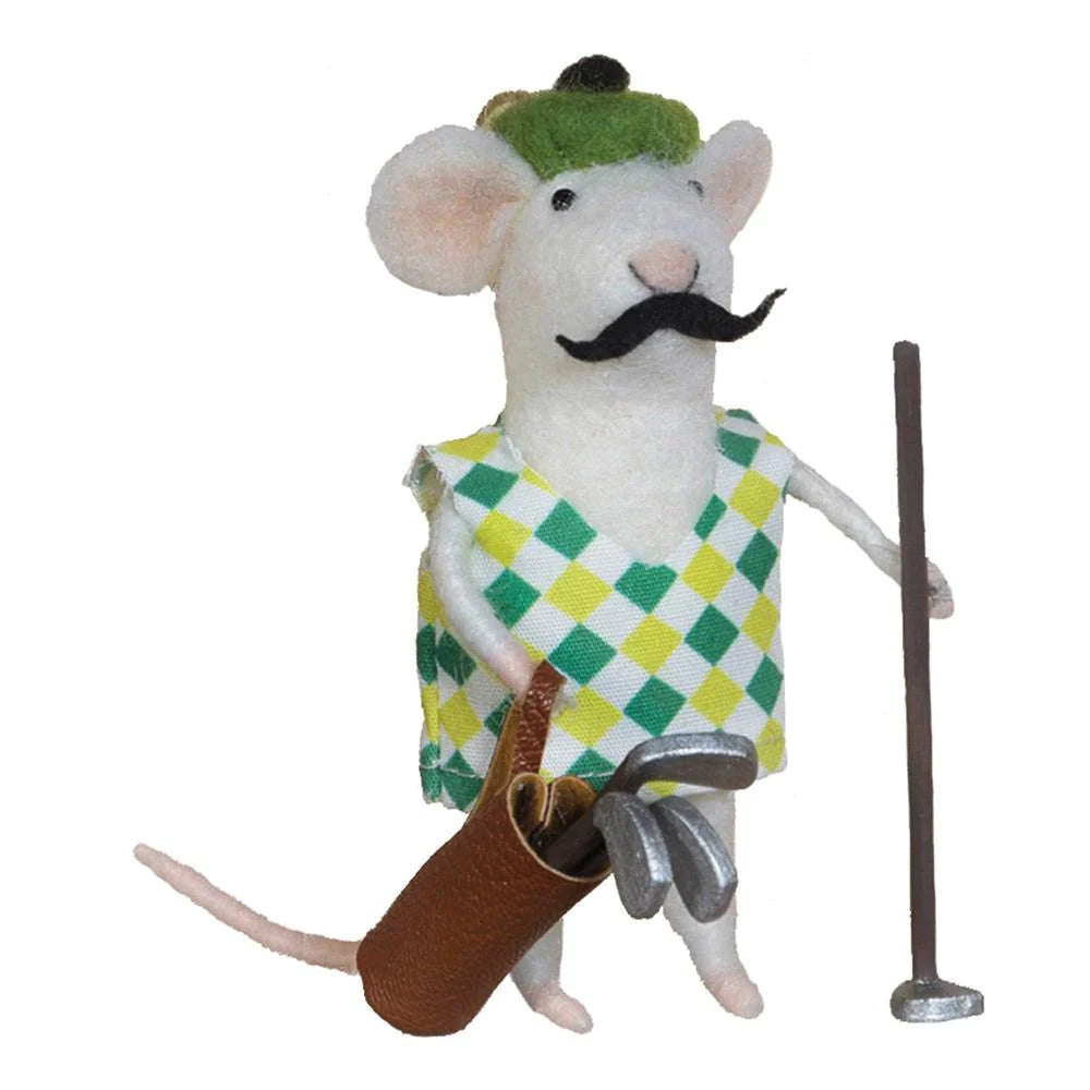 Felt Mouse Ornament - Golfer Mouse