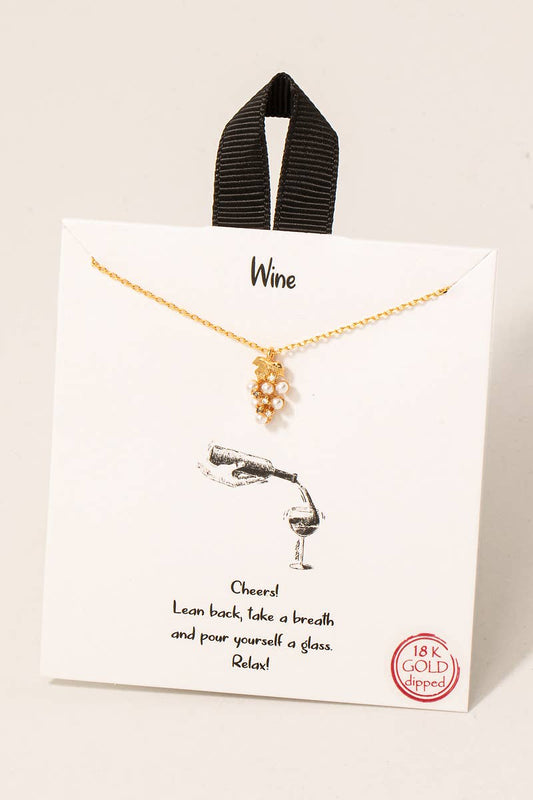 Mini Pearl Grape Pendant Necklace