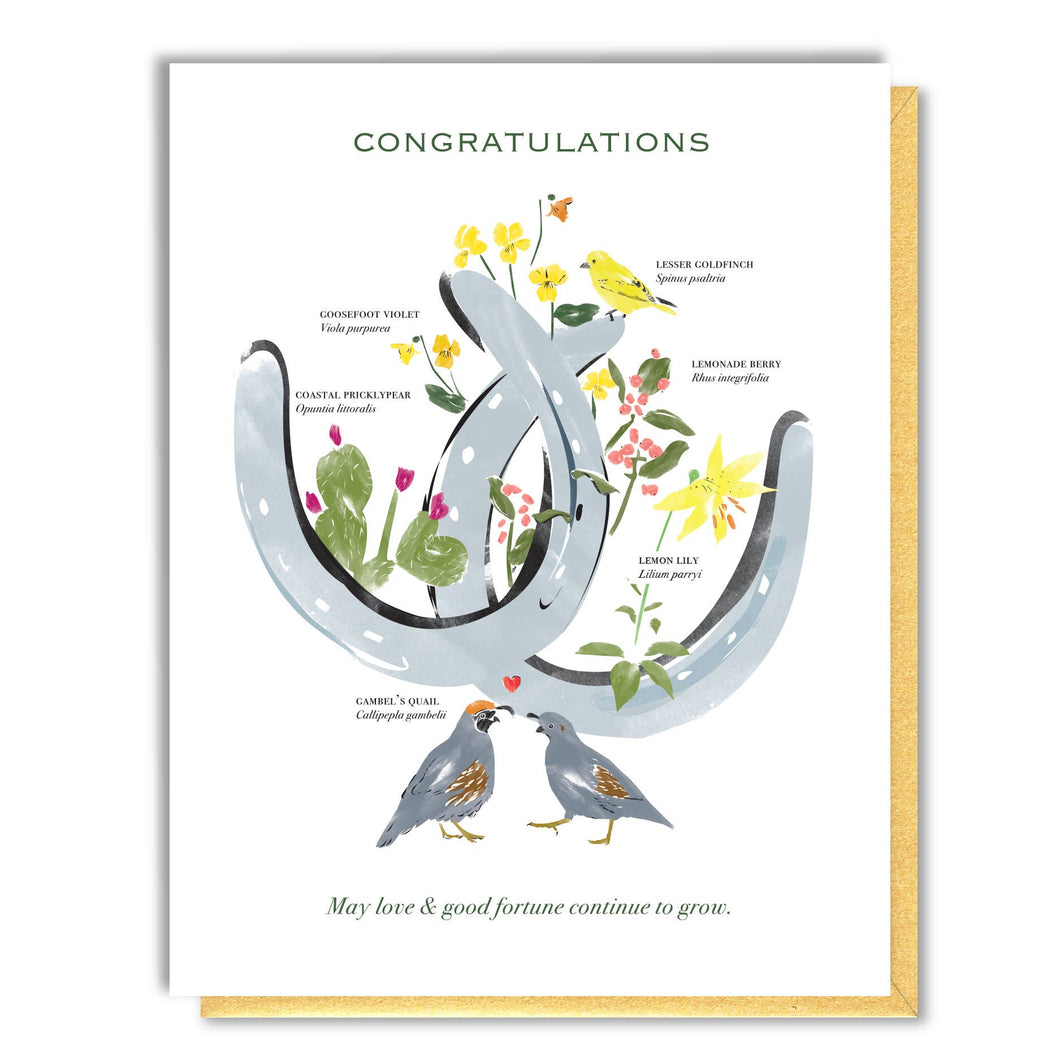 Congratulations Wedding Horseshoes Card