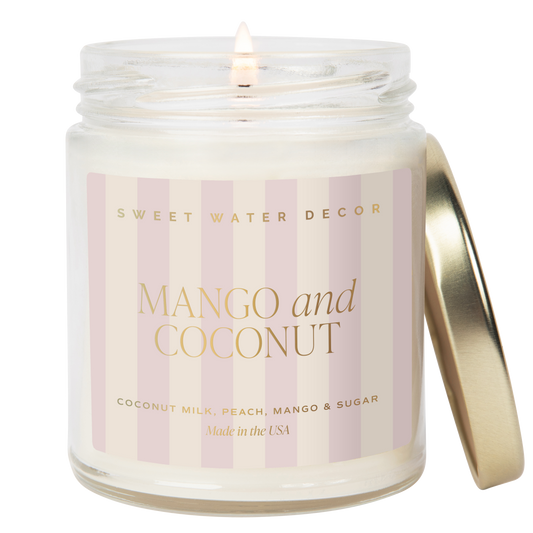 Mango and Coconut 9 oz Soy Candle - Home Decor & Gifts