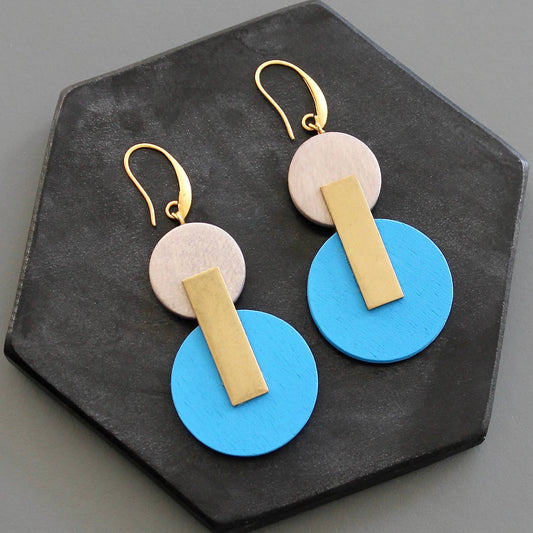 KYLE46 capri blue disc earrings