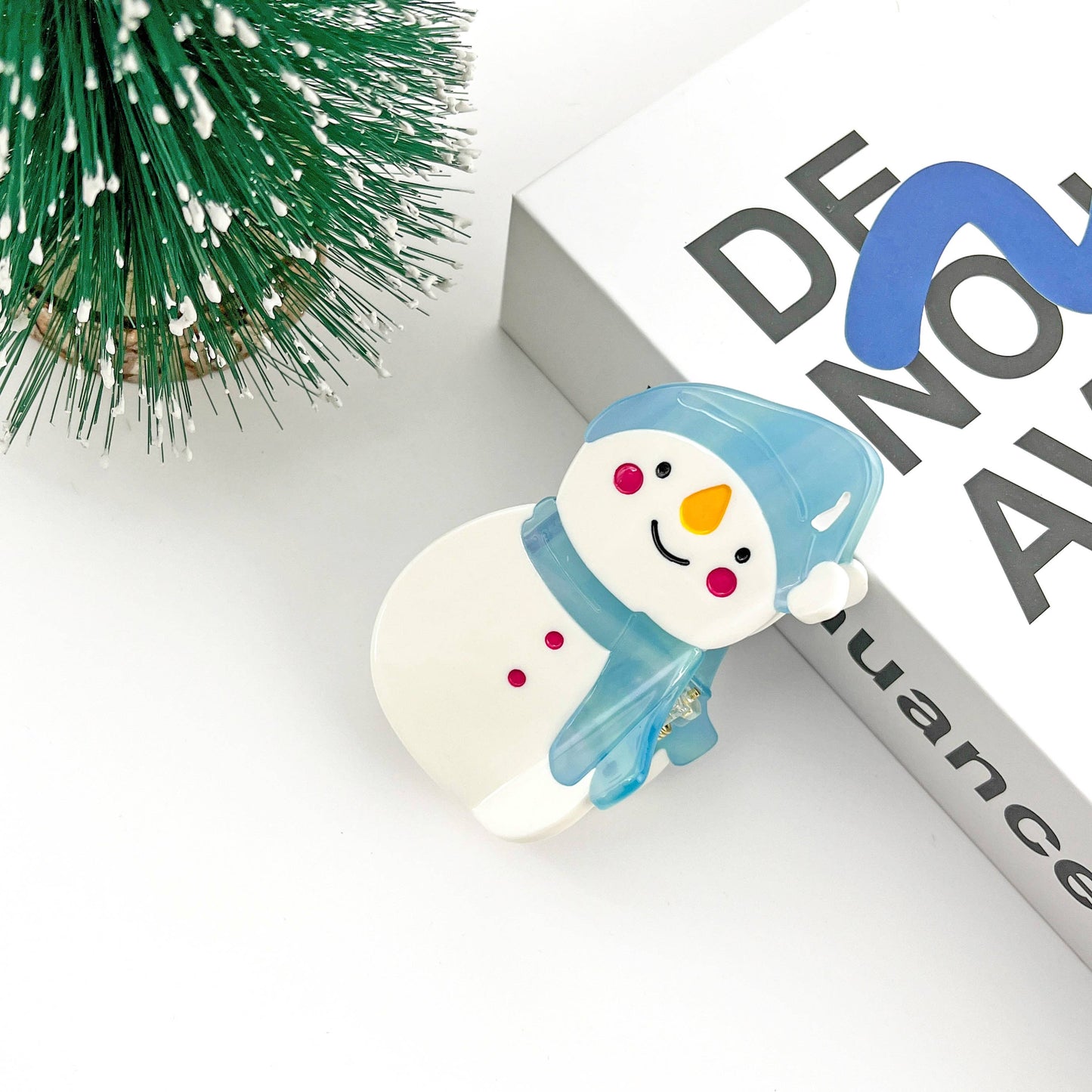 Cartoon Snowman Claw Clip, Christmas Acetate Hair Clip