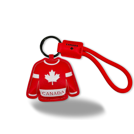 Canada Maple Leaf Hockey Jersey Bag Charm Keychain