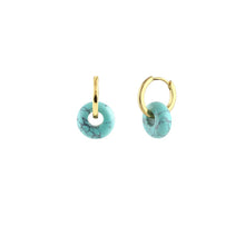 Load image into Gallery viewer, Gemstone Donut Huggie Hoop Earrings
