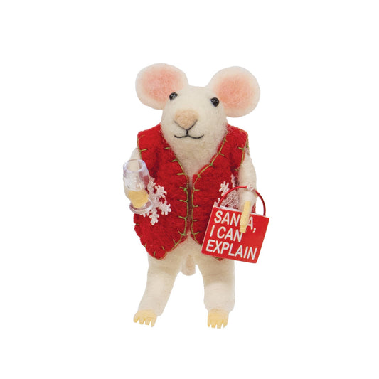 Santa I Can Explain Mouse Ornament