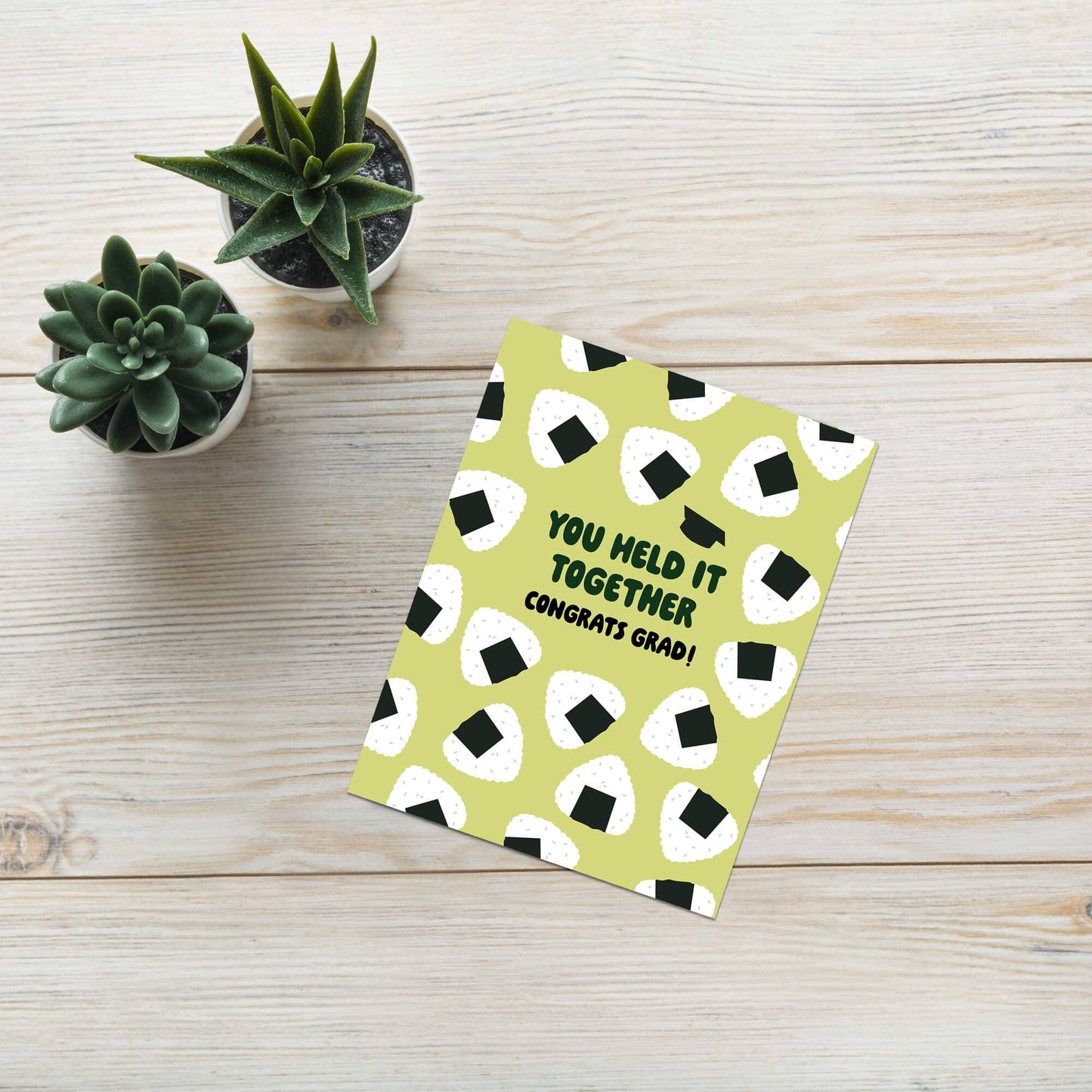 Onigiri Graduation Card | Funny Japanese Rice Ball Food Congrats
