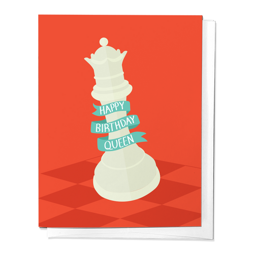 Happy Birthday Queen Chess, Queens Gambit Greeting Card - Front & Company: Gift Store