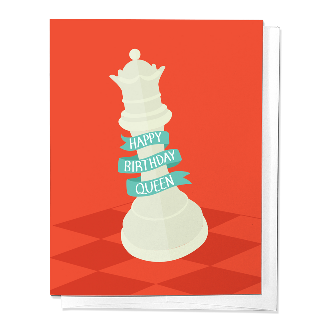 Happy Birthday Queen Chess, Queens Gambit Greeting Card