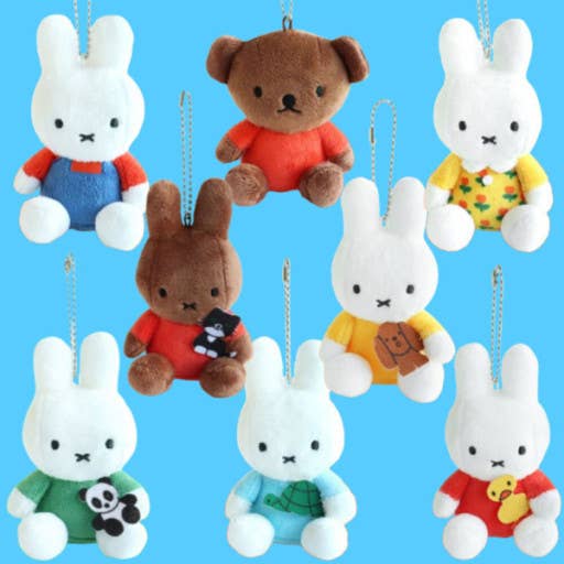 Limited Miffy Plush with lovely animal  Keychain Bag Charm