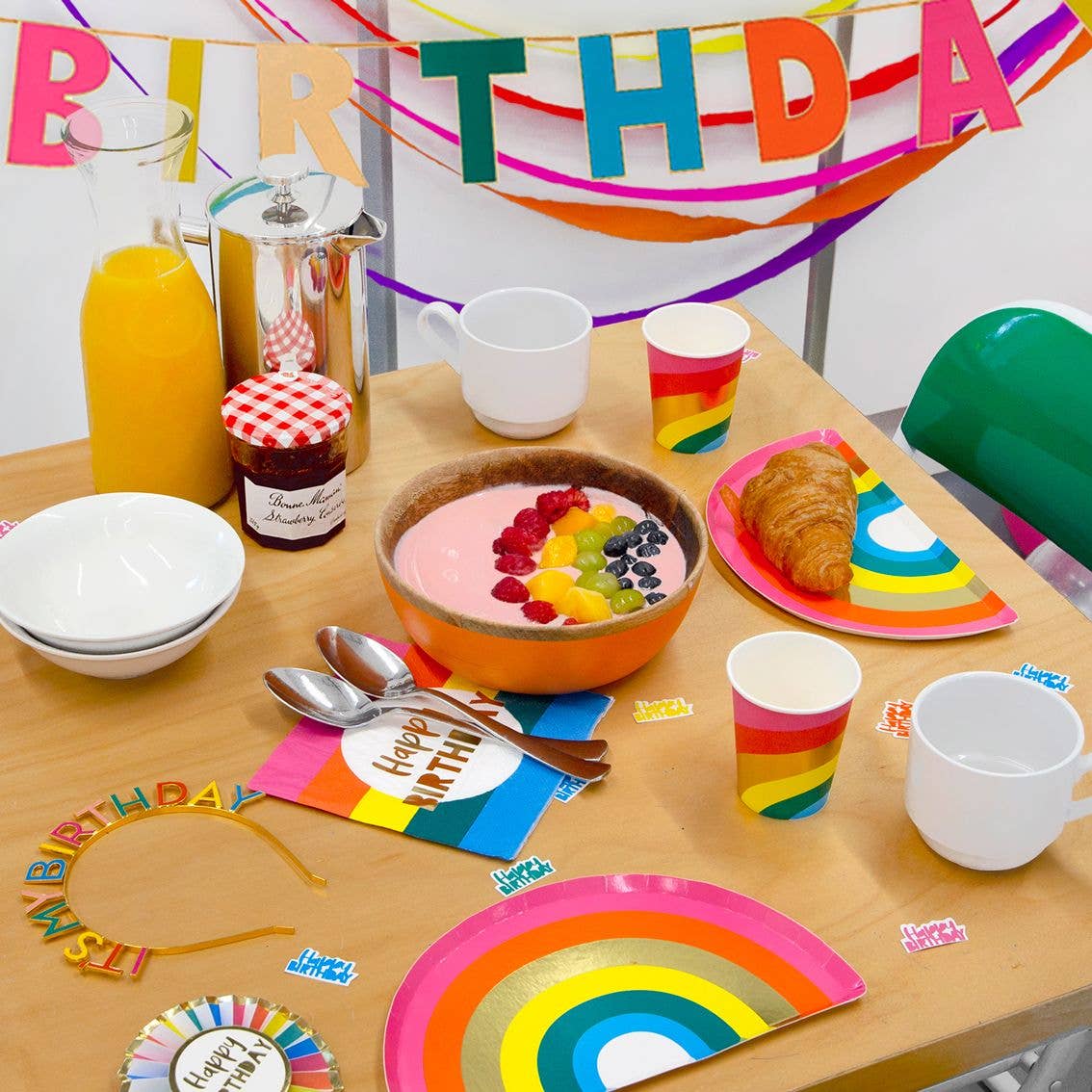 Rainbow Happy Birthday Garland | Birthday Party |