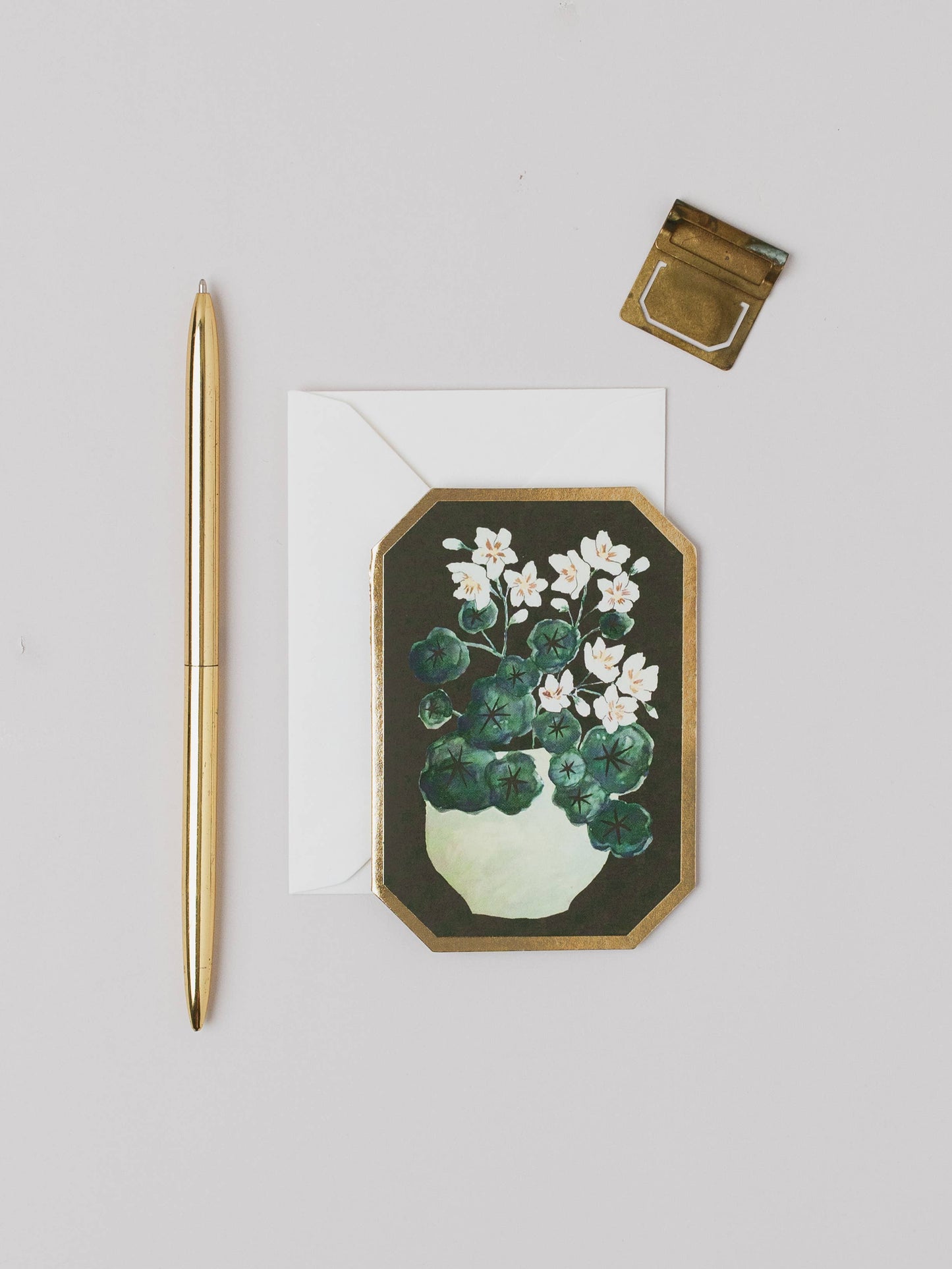 NASTURTIUM BOTANICAL DIE CUT MINI FLORAL CARD 