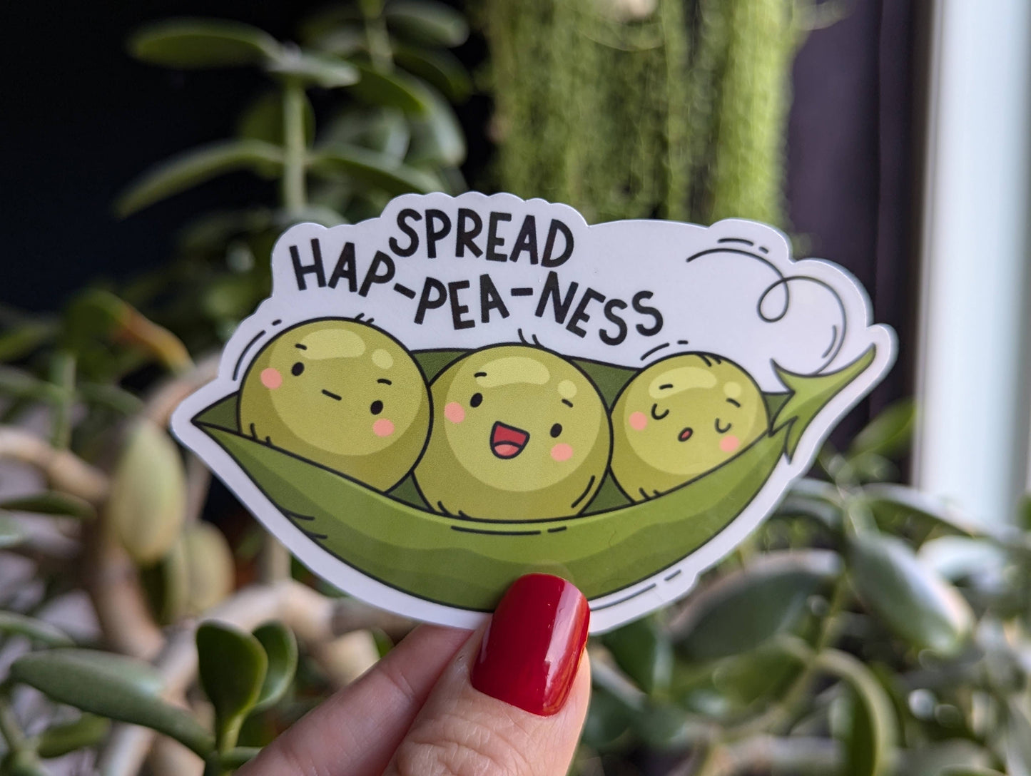 Spread Hap-pes-ness, cute food vegetable vinyl sticker