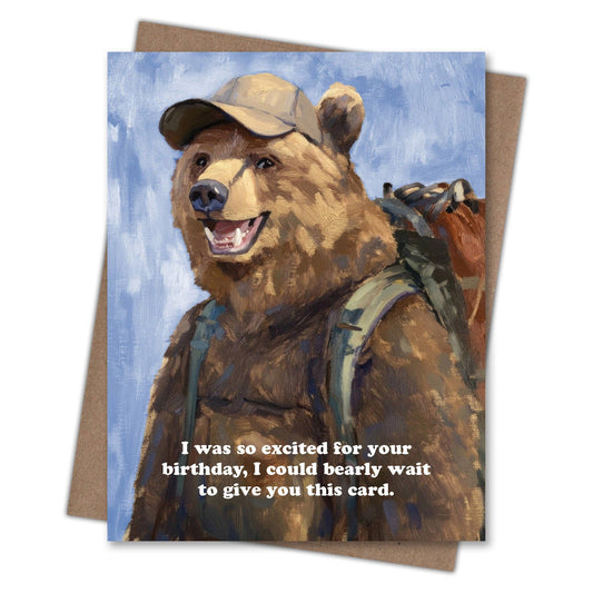 Bearly Wait - Recycled Birthday Card for Hikers