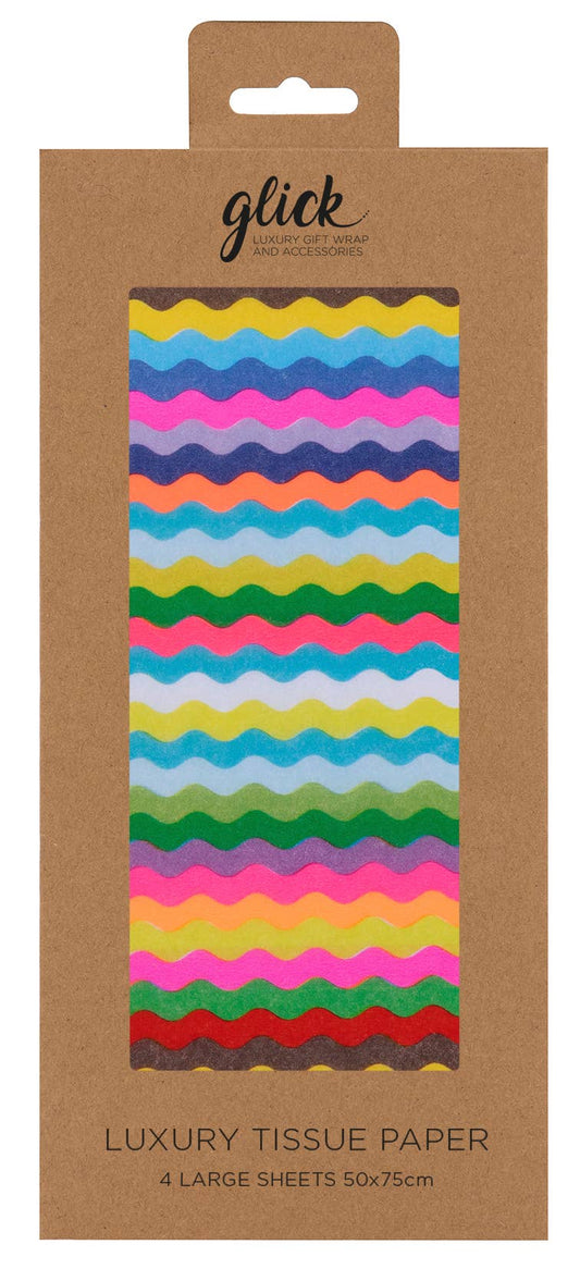 TISSUE PS COLOUR HUB RIC RAC (4 SHEETS)