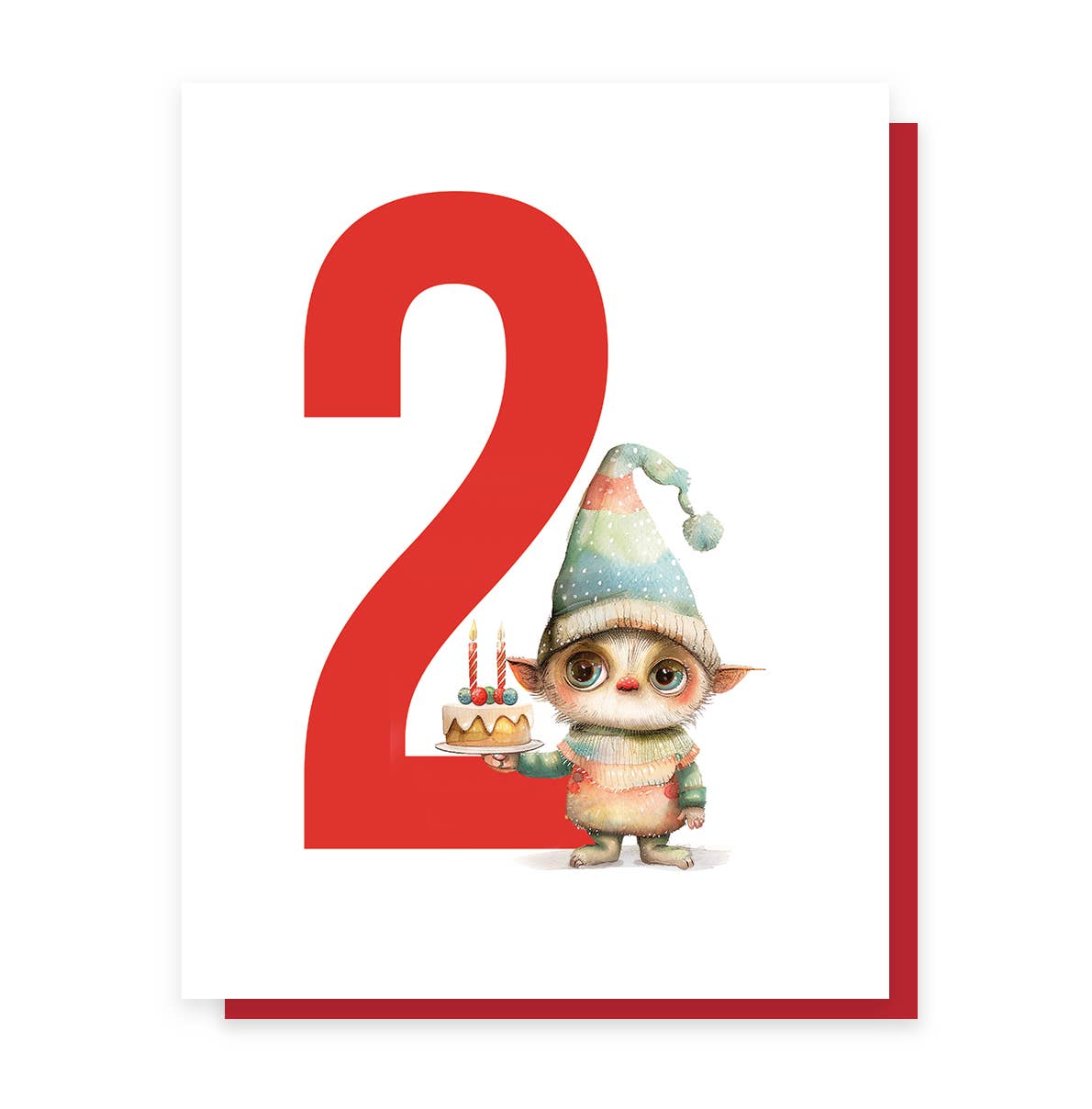 2nd Birthday Gnome, Cute 2nd Birthday Greeting Card