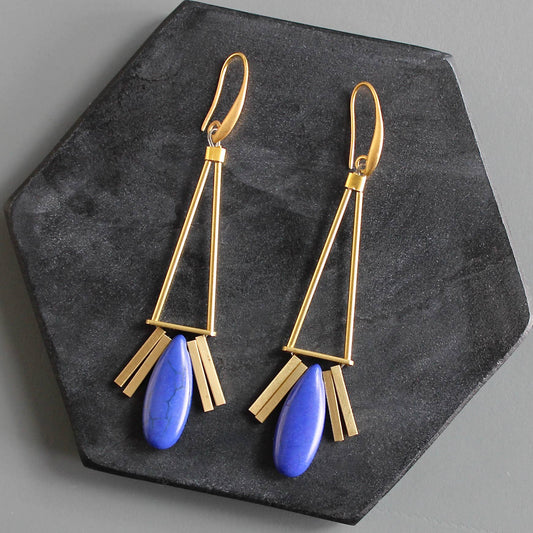 KYLE65 cobalt Artdeco earrings