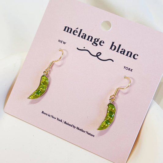 Green beans earrings, green pea earrings, vegetable earrings