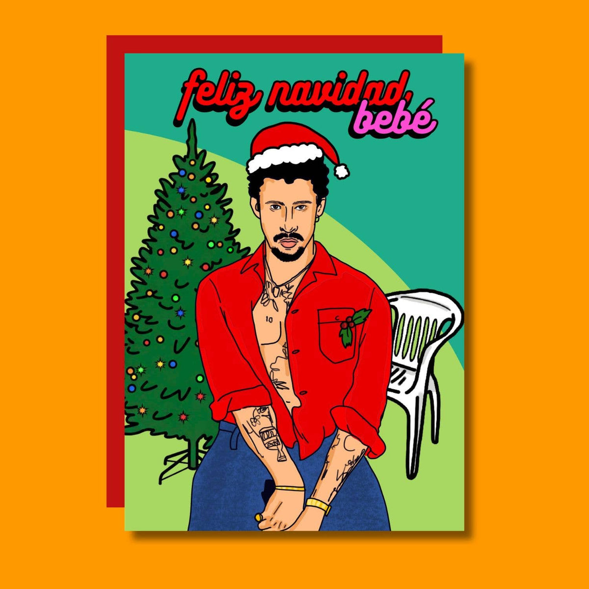 Feliz Navidad Bebe Merry Christmas A6 Card
