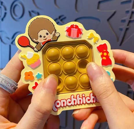 Monchhichi Push Pop Keychain – Sensory Fidget Bag Charm