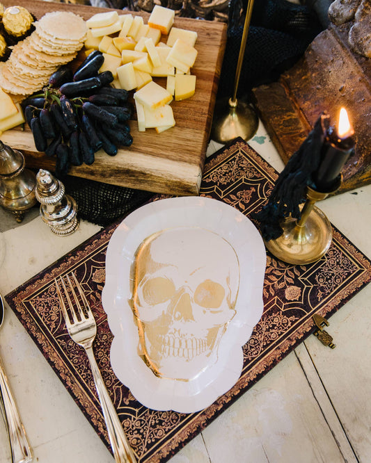 HNT844 - Happy Haunting Skull Shaped 8" Plate